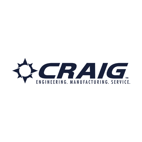 Craig logo with a stylized compass symbol to the left and the words “CRAIG” in bold letters. Below, smaller text reads “ENGINEERING. MANUFACTURING. SERVICE.” on a light background.