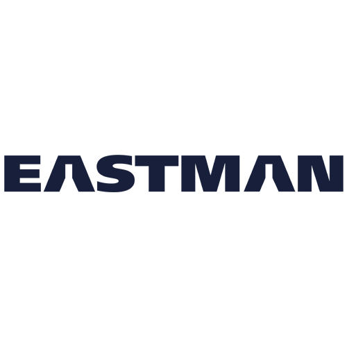 The image shows the word "EASTMAN" in bold, uppercase, dark blue letters with a modern, geometric font on a light background.