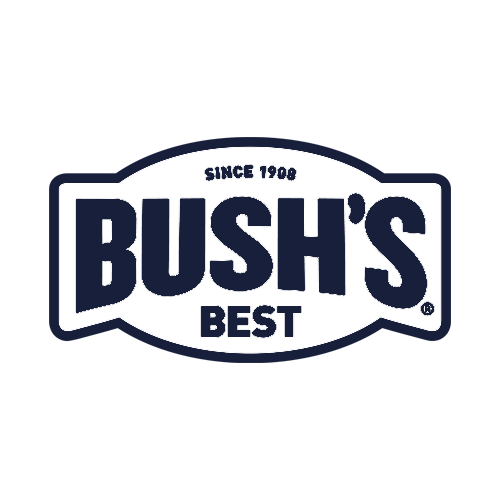 Bush's Best logo with bold blue text reading "BUSH'S BEST" inside a curved white and blue-bordered shape. "Since 1908" is written above "BUSH'S" in small blue letters.