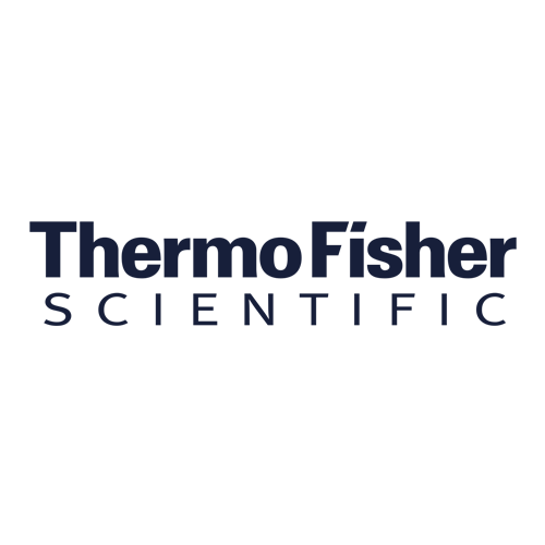 Thermo Fisher Scientific logo with the company name in bold dark blue letters on a light gray background.