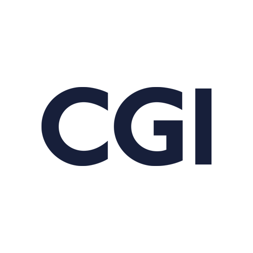The image shows the bold, dark blue capital letters "CGI" centered on a light gray background.