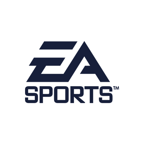 The image features the EA Sports logo, with stylized "EA" letters above the word "SPORTS" in bold, dark blue font on a light gray background.