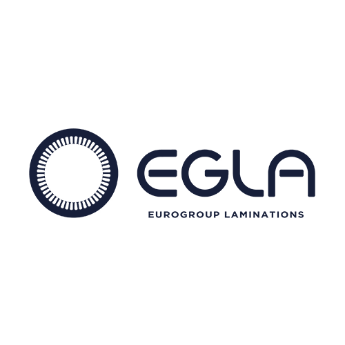 Logo for EGLA EuroGroup Laminations, featuring a circular design with segmented lines on the left and the text “EGLA” in bold, modern letters, with “EUROGROUP LAMINATIONS” written below.